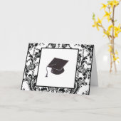 Carte Félicitations au diplômé de Damas (Fleur jaune)