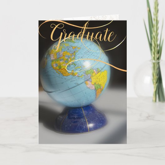 Carte Félicitations au Globe pour la graduation (Devant)