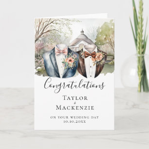 Carte Félicitations au Jardin de Two Grooms le jour du m