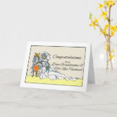 Carte Félicitations au Mariage de Grand-Mère, Chats (Fleur jaune)