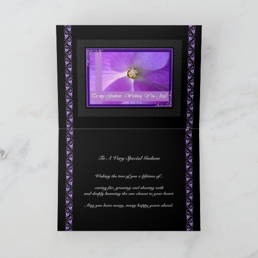 Carte Félicitations au Mariage GODSON (Intérieur)