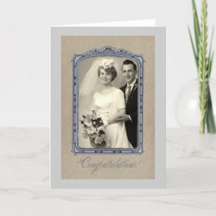 Carte Félicitations au mariage vintage