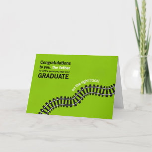 Carte Félicitations au Père-Diplômé sur la bonne voie