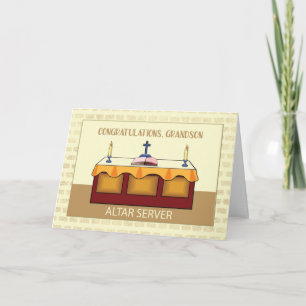 Carte Félicitations au petit-fils Serveur d'autel cathol