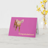 Carte Félicitations au porc (Fleur jaune)