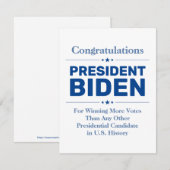 Carte Félicitations au Président Biden Candidat le plus (Devant / Derrière)