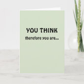 Carte Félicitations Au Professeur Complet Je Pense Donc (Devant)