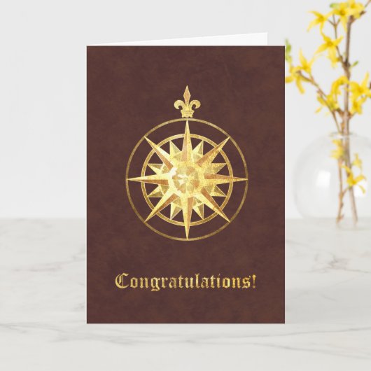 Carte Félicitations au Rose Compass (Fleur jaune)