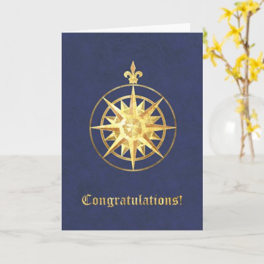 Carte Félicitations au Rose Compass (Fleur jaune)