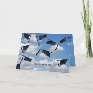 Carte Félicitations aux casquettes qui volent dans le ci