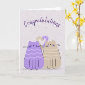 Carte Félicitations aux chats nouvellement mariés (Fleur jaune)