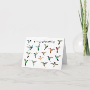 Carte Félicitations aux colibris d'Amérique du Nord