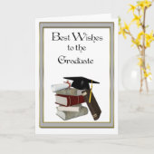 Carte Félicitations aux diplômés Casquette noir (Fleur jaune)