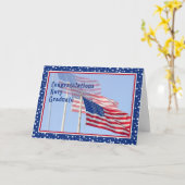 Carte Félicitations aux diplômés de la Marine avec drape (Fleur jaune)