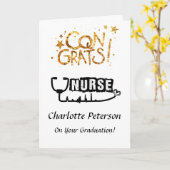 Carte Félicitations aux diplômés de l'infirmière noire e (Fleur jaune)