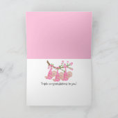 Carte Félicitations aux filles de Triplet (Intérieur)