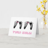 Carte Félicitations aux filles jumelles (Fleur jaune)