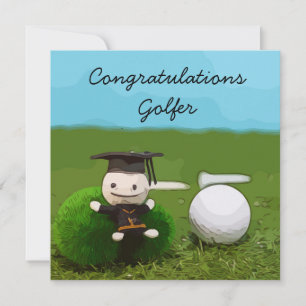 Carte Félicitations aux golfeurs diplômés balle de golf