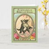 Carte Félicitations aux jeunes mariés Chat Mariage (Fleur jaune)