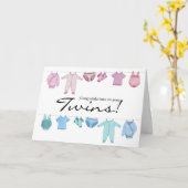 Carte Félicitations aux jumeaux garçons/filles (Fleur jaune)