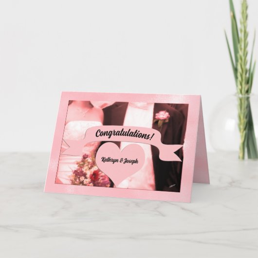 Carte Félicitations aux Mariages de mariée et de chambre (Devant)