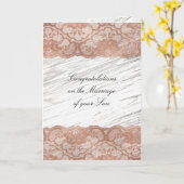 Carte Félicitations aux parents de la mariée Rose Gold (Fleur jaune)