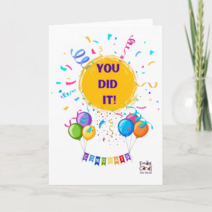 Carte Félicitations avec Confettis et Ballons
