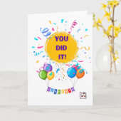 Carte Félicitations avec Confettis et Ballons (Fleur jaune)