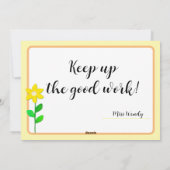 Carte Félicitations avec Fleur Jaune (Dos)