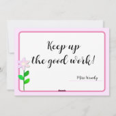 Carte Félicitations avec Fleur Rose (Dos)