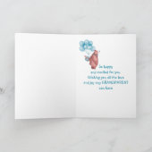 Carte Félicitations Baby BOY FunTeddy Bear Balloon Car (Intérieur)