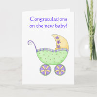 Félicitations Baby Buggy Carriage Vert Jaune