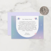 Carte Félicitations Baby shower Bliss céleste (Devant/Arrière en situation)