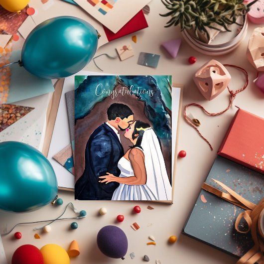 Carte Félicitations | Baiser Mariage de couple