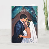 Carte Félicitations | Baiser Mariage de couple (Devant)
