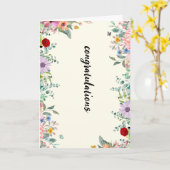 Carte félicitations bannière florale (Fleur jaune)