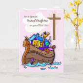 Carte Félicitations Baptême De Fille, Arche Noahs (Fleur jaune)