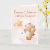 Carte Félicitations Bébé Amusant Mignonne Ours Animaux G (Fleur jaune)