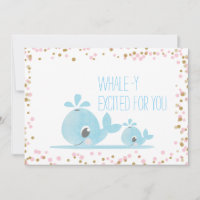 Félicitations Bébé Aquarelle Baleines Mignonnes