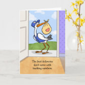 Carte Félicitations bébé avec cigogne (Fleur jaune)