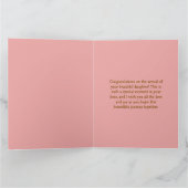 Carte Félicitations Bébé Fée fille Rose Rose Naissance (Intérieur)