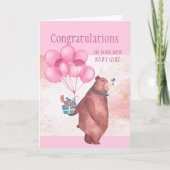 Carte Félicitations Bébé Fun FunTeddy Bear Balloons (Devant)