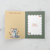 Carte Félicitations bébé garçon joli léopard orange (Intérieur)