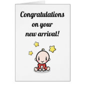 Carte Félicitations Bébé, Unisex, Nouveau Arrivée (Devant)