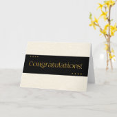 Carte Félicitations Beige et Noir (Fleur jaune)