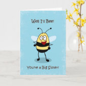 Carte Félicitations Big Soeur, Bumble Bee Card (Fleur jaune)