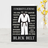 Carte Félicitations Black Belt Taekwondo Karate Judo (Fleur jaune)