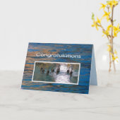 Carte Félicitations Bleu de natation synchronisée (Fleur jaune)