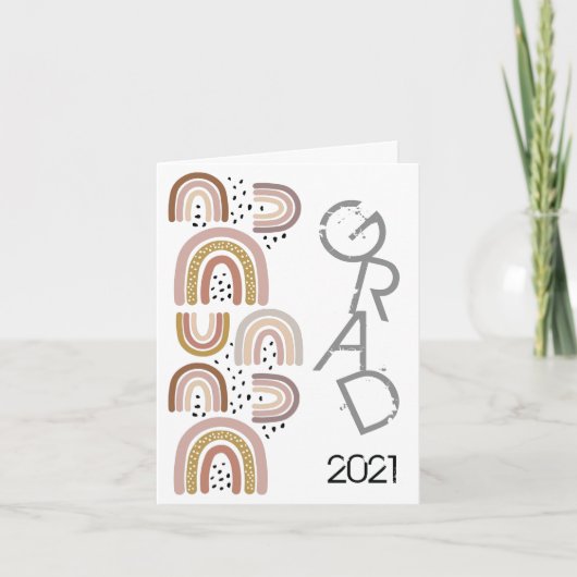 Carte Félicitations Boho Graduation Rainbows (Devant)