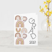 Carte Félicitations Boho Graduation Rainbows (Fleur jaune)